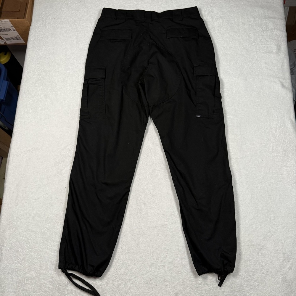 5.11 Tactical Pants Mens XL Long Black Cargo Ripstop Drawstring Cuffs Reinforced - Picture 6 of 16